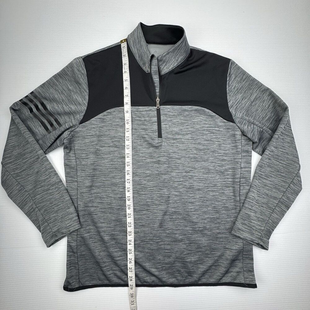 Adidas 1/4 Zip Pullover Mens Large Gray Black Golf Athletic Lightweight - Picture 6 of 8